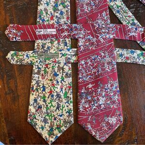 Where’s Waldo silk ties 1992 Martin handford by shreter vintage gold rush track